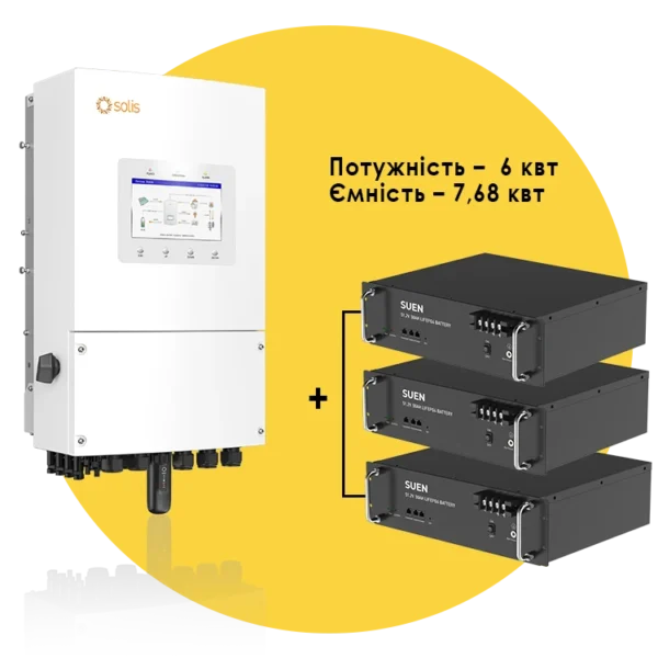 Zestaw zasilania awaryjnego (UPS) nr 2 SOLIS 6 kW + SUEN 7,68 kW