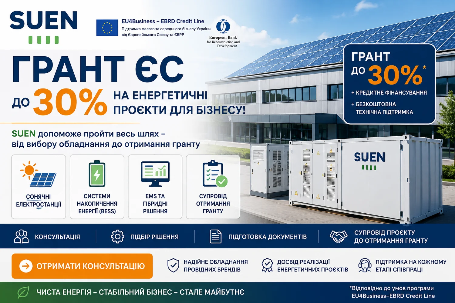 Грант YES: до 30% фінансування енергетичних проєктів